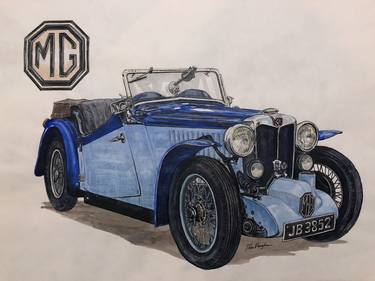 Original Figurative Automobile Paintings by Theo Vaughan