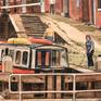 Detail of the narrowboat