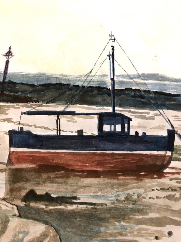 Original Documentary Boat Painting by Theo Vaughan