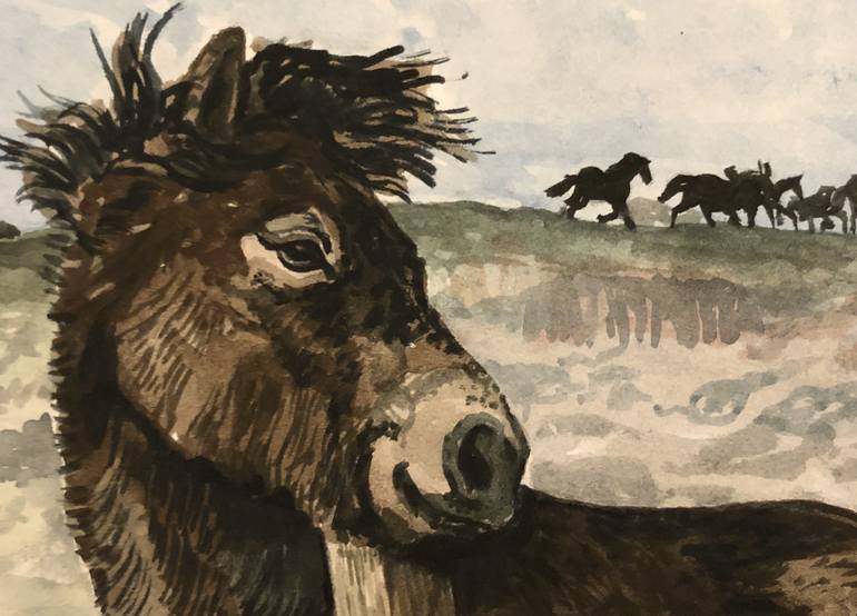 Original Documentary Horse Painting by Theo Vaughan