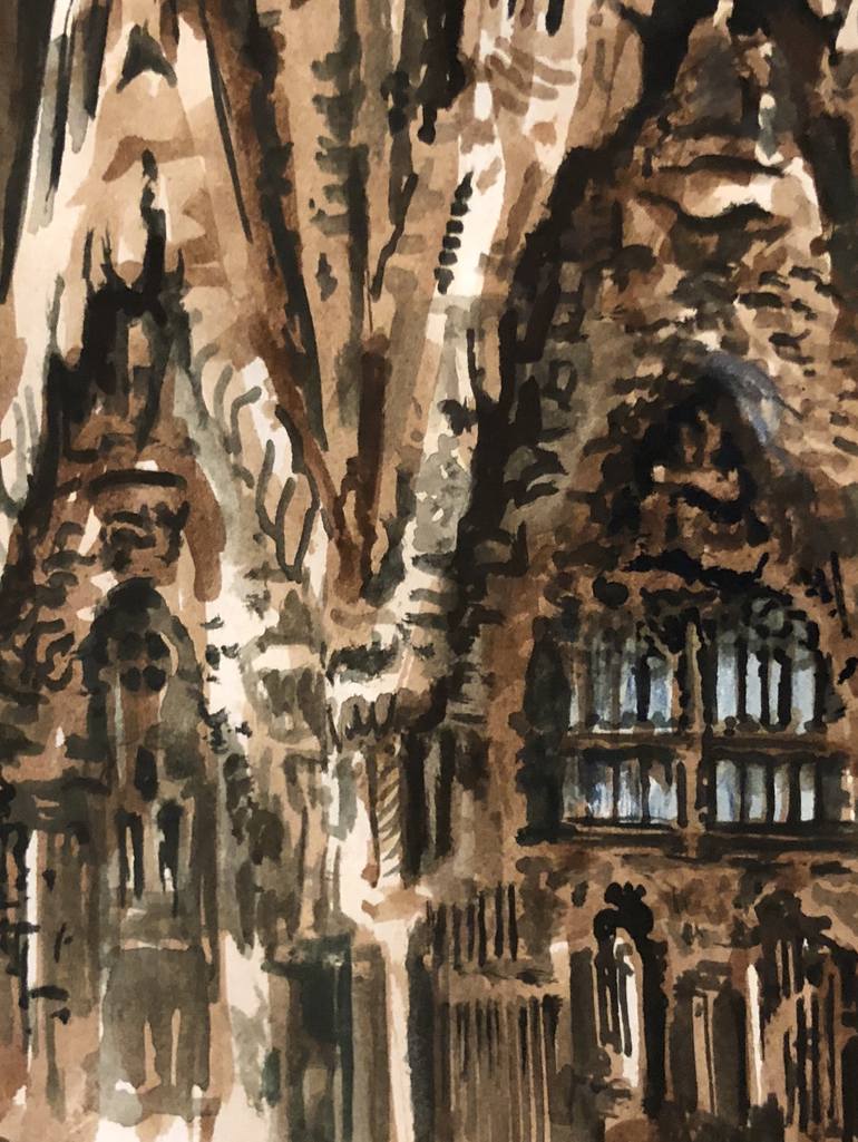 Original Fine Art Architecture Painting by Theo Vaughan