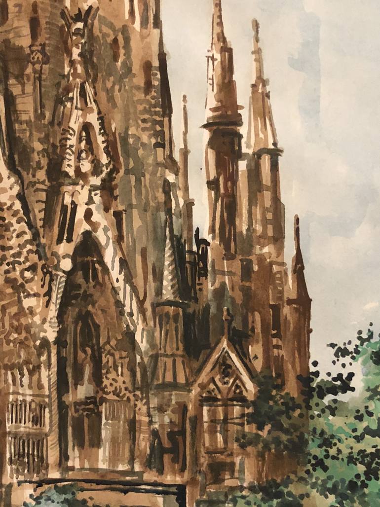Original Architecture Painting by Theo Vaughan