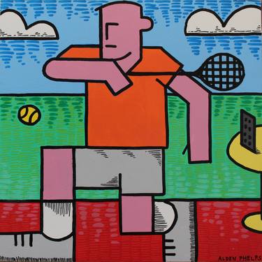 Original Abstract Sport Paintings by Alden Phelps