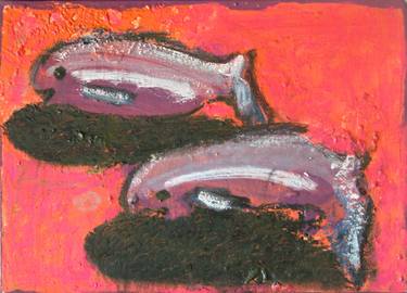 Original Expressionism Fish Paintings by Sofia Buxo