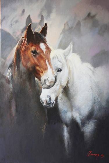 Original Fine Art Horse Paintings by Bogdan Goloyad