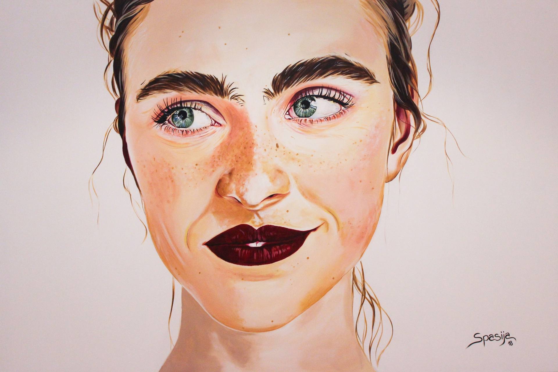 絵画 Fake it A fake smile - Painting by Spasija Filipova | Saatchi Art