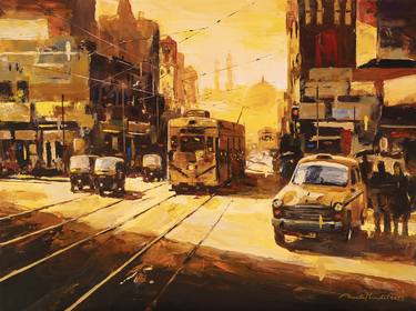 Original Impressionism Cities Paintings by Ananta Mandal