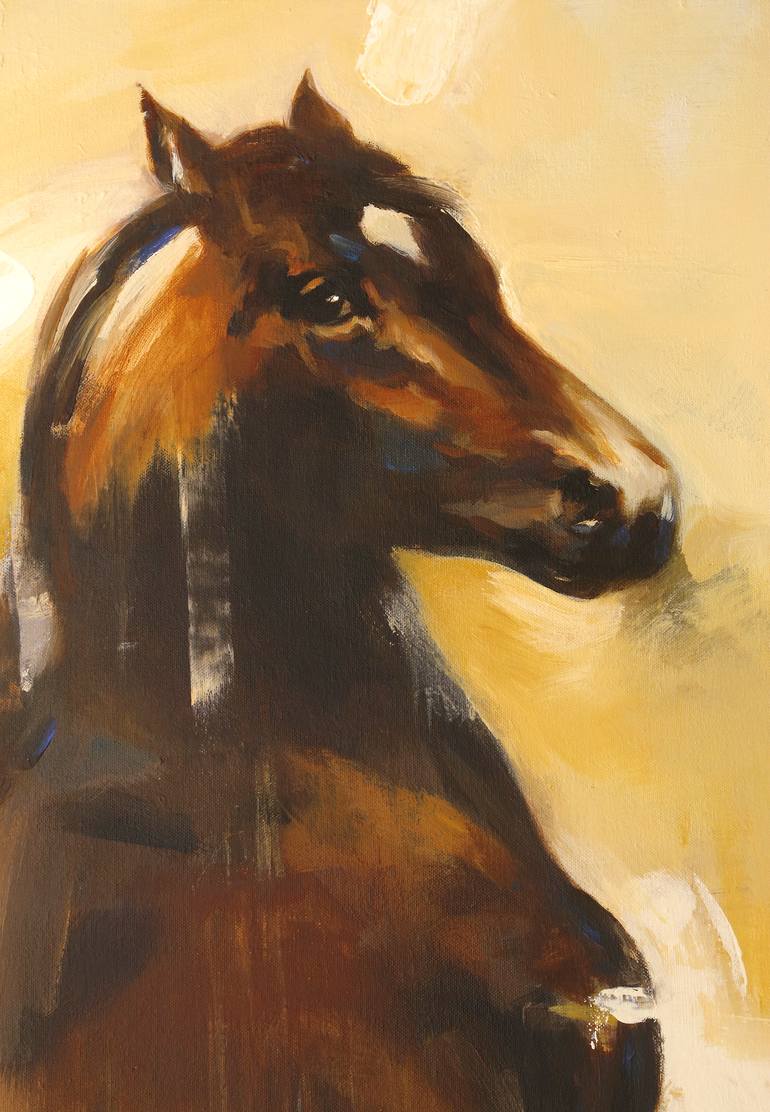 Original Expressionism Horse Painting by Ananta Mandal
