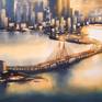 Close-up details, Mumbai Skyline Sea Link II painting by Ananta Mandal