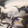 Horse in Motion IX painting close-up