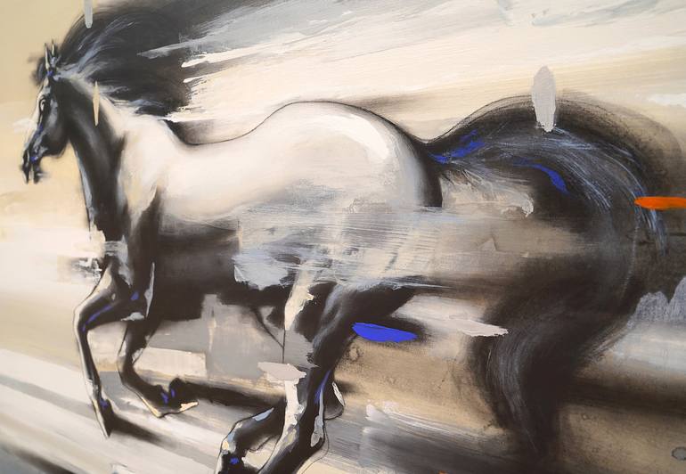 Original Expressionism Horse Painting by Ananta Mandal