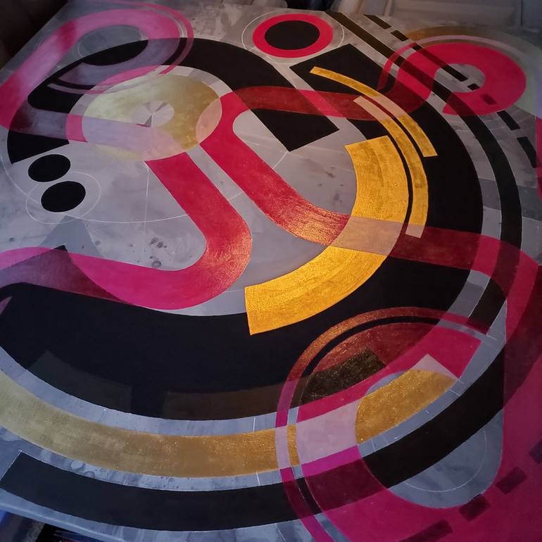 Original Abstract Geometric Painting by Julian De Puma