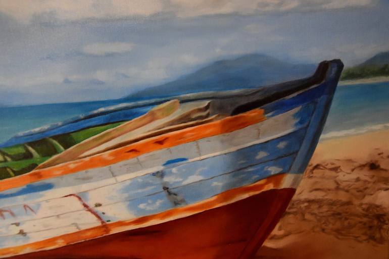 Original Boat Painting by Silvia Haban