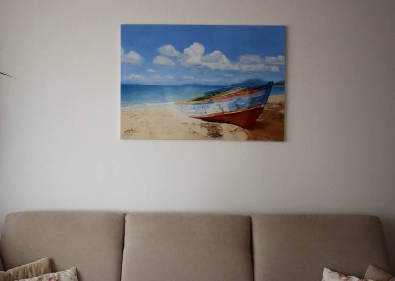 Original Realism Boat Painting by Silvia Haban