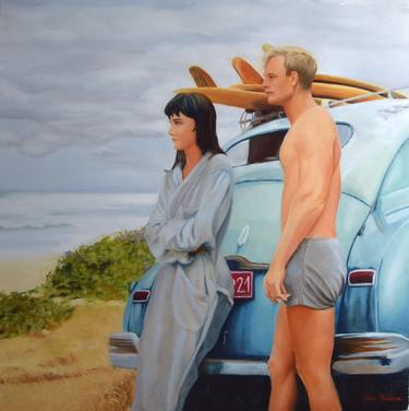 Original Figurative Beach Paintings by Silvia Haban