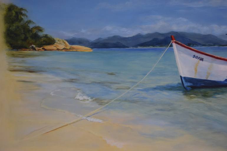 Original Photorealism Beach Painting by Silvia Haban