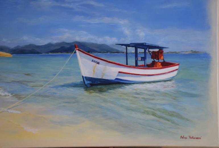 Original Photorealism Beach Painting by Silvia Haban