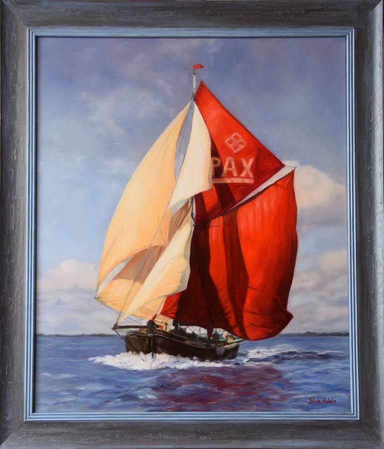 Original Sailboat Painting by Silvia Haban