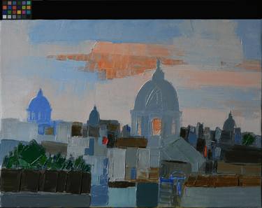 Original Expressionism Cities Painting by Paolo Petrucci