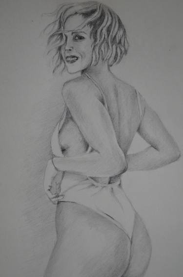 Original Photorealism Nude Drawings by Daria Klimova