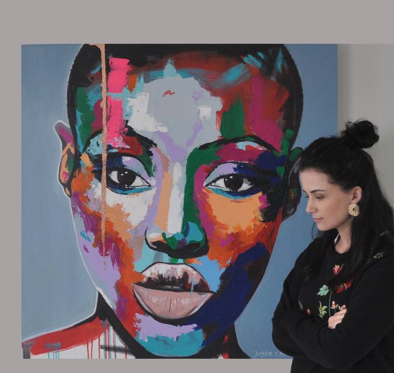 Original Modern Portrait Painting by Driekie Van Wyk