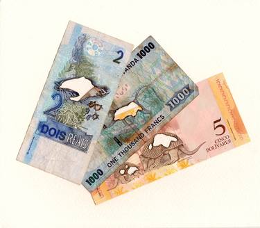 5 Venezuelan bolivares, 1000 Rwandan francs and 2 Brazilian reais, 2019. thumb