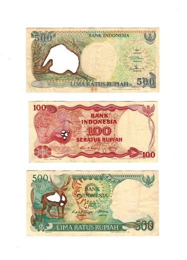 500, 100 and 500 Indonesian rupiah, 2019. thumb