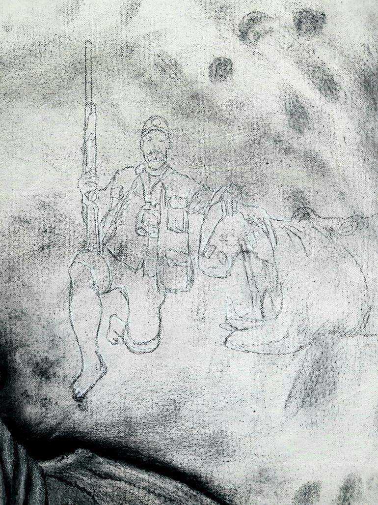 Original Expressionism Animal Drawing by Tom Van Herrewege