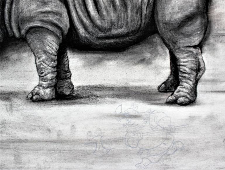 Original Expressionism Animal Drawing by Tom Van Herrewege
