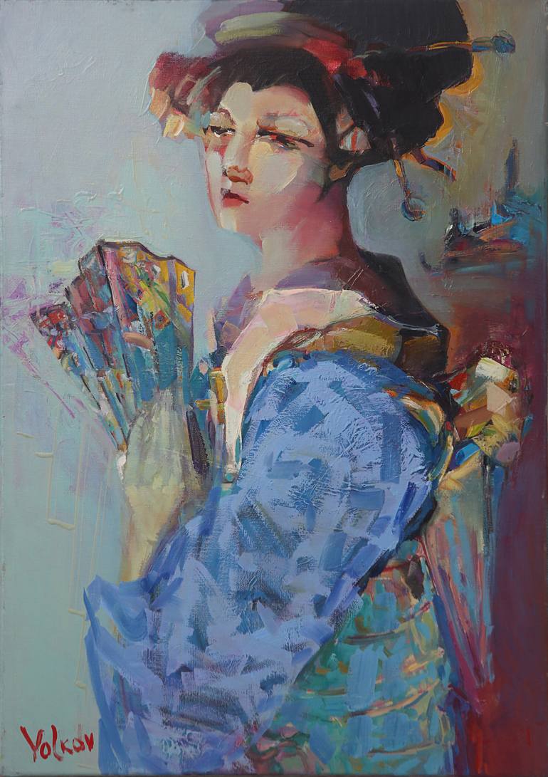 Kimono Painting by VIKTOR VOLKOV | Saatchi Art