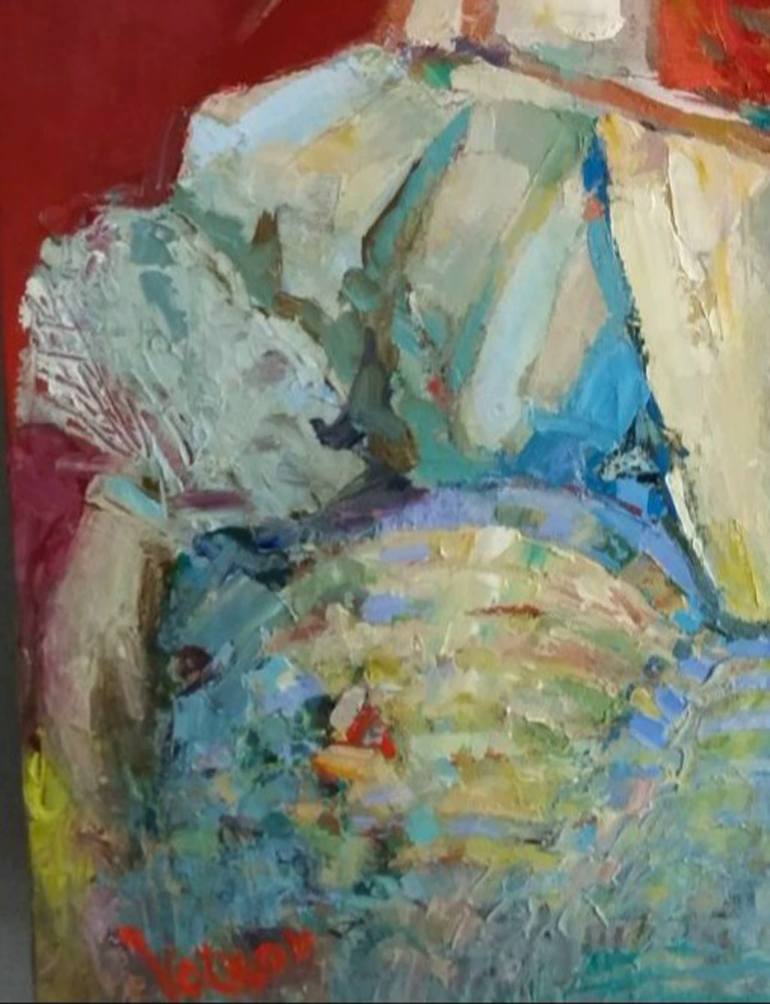 Original Impressionism People Painting by Viktor Volkov