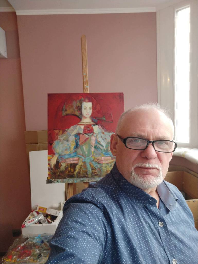 Original Impressionism People Painting by Viktor Volkov