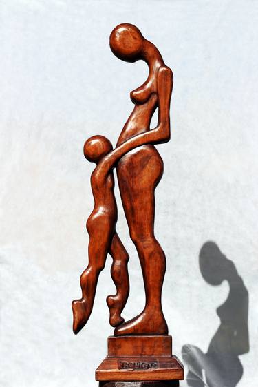 Madonna II (Sculpture in wood, Portrait art) Limited Edition 1 of 10 thumb