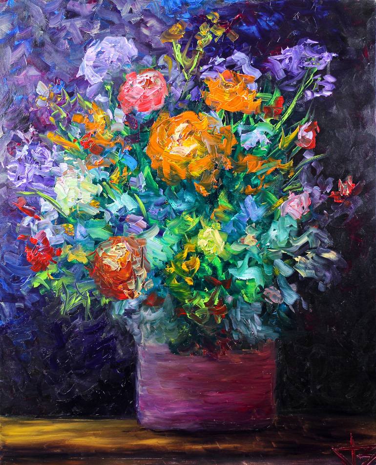 Print of Expressionism Floral Painting by Joshua Blankinship