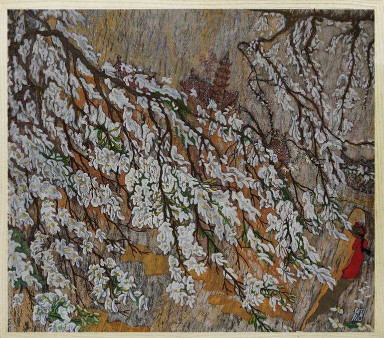 Original Impressionism Floral Painting by Tuan Anh Le