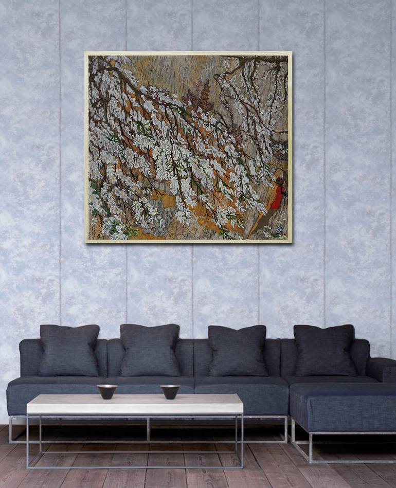 Original Impressionism Floral Painting by Tuan Anh Le