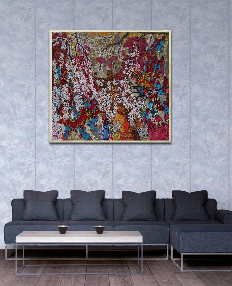 Original Impressionism Floral Painting by Tuan Anh Le