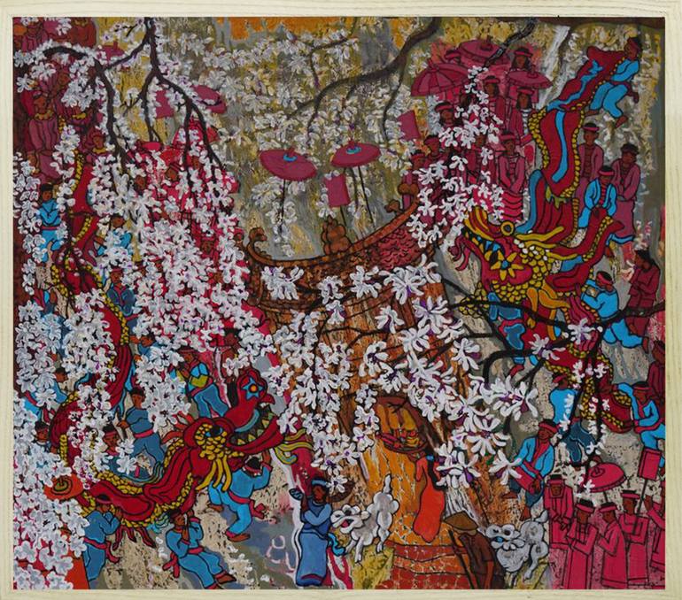 Original Impressionism Floral Painting by Tuan Anh Le