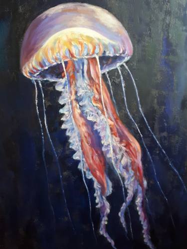 Oil painting “A jellyfish in the ocean” thumb