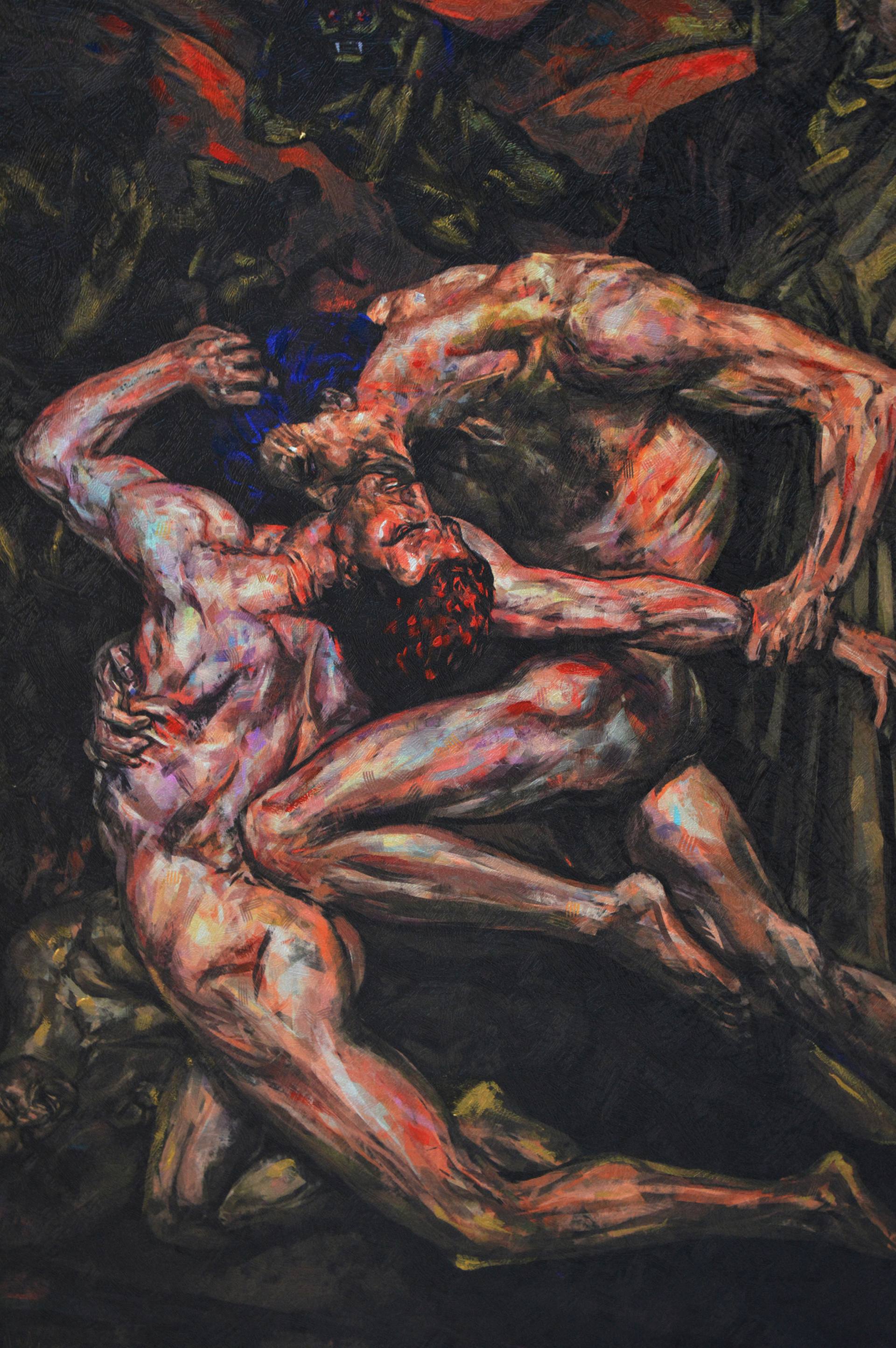 Oil Painting Replica Dante and Virgil at the Gates of Hell