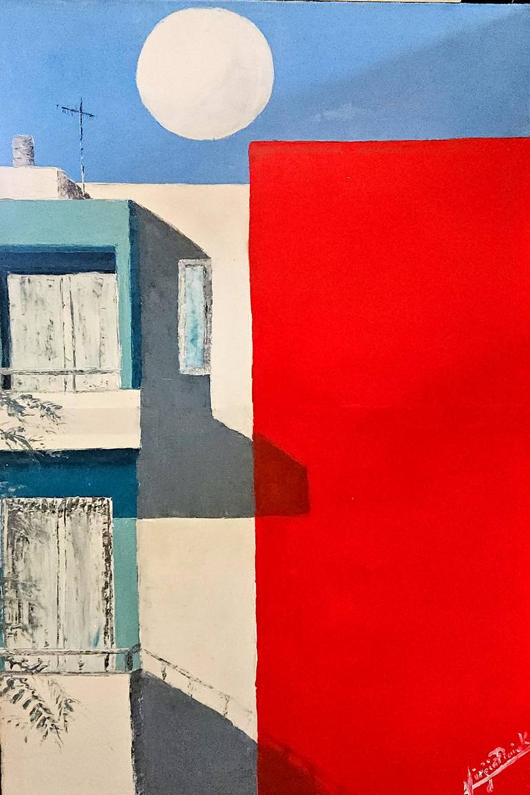 Original Architecture Painting by Virginia Praschnik | Contemporary Art on Canvas | Coexisting