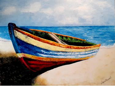 Original Fine Art Boat Paintings by Virginia Praschnik