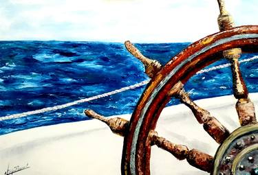 Print of Fine Art Sailboat Paintings by Virginia Praschnik