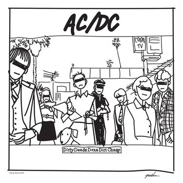 ACDC-Dirty Deeds Stick Figure Album Print on Canvas thumb