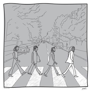 The Beatles - Abbey Road Stick Figures - Limited Edition of 500 thumb