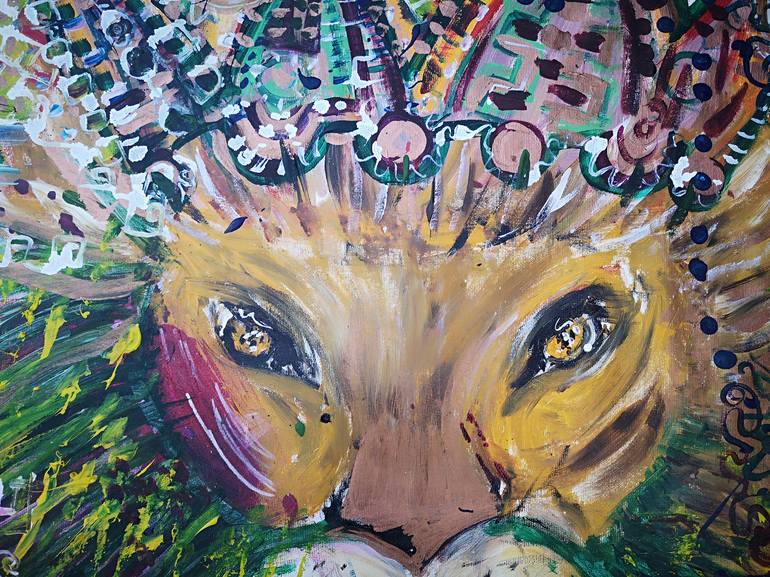 Savano Lion Help Painting by Tania Sacrato | Saatchi Art