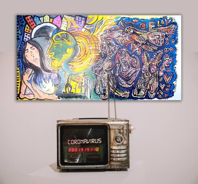 Original Conceptual Pop Culture/Celebrity Painting by Tania Sacrato