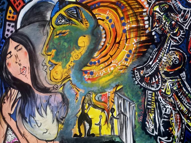 Original Conceptual Pop Culture/Celebrity Painting by Tania Sacrato