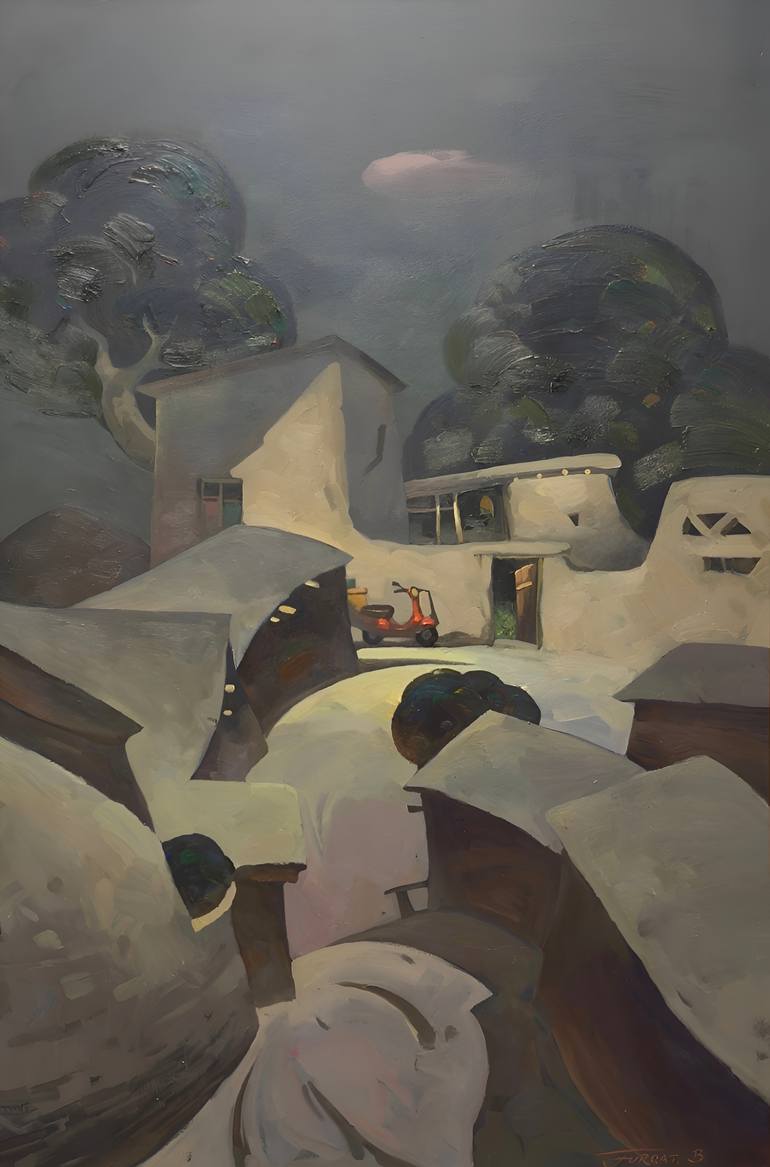 Original Architecture Painting by Furqat Bozorov | Realism Art on Canvas | Long-Awaited Delivery