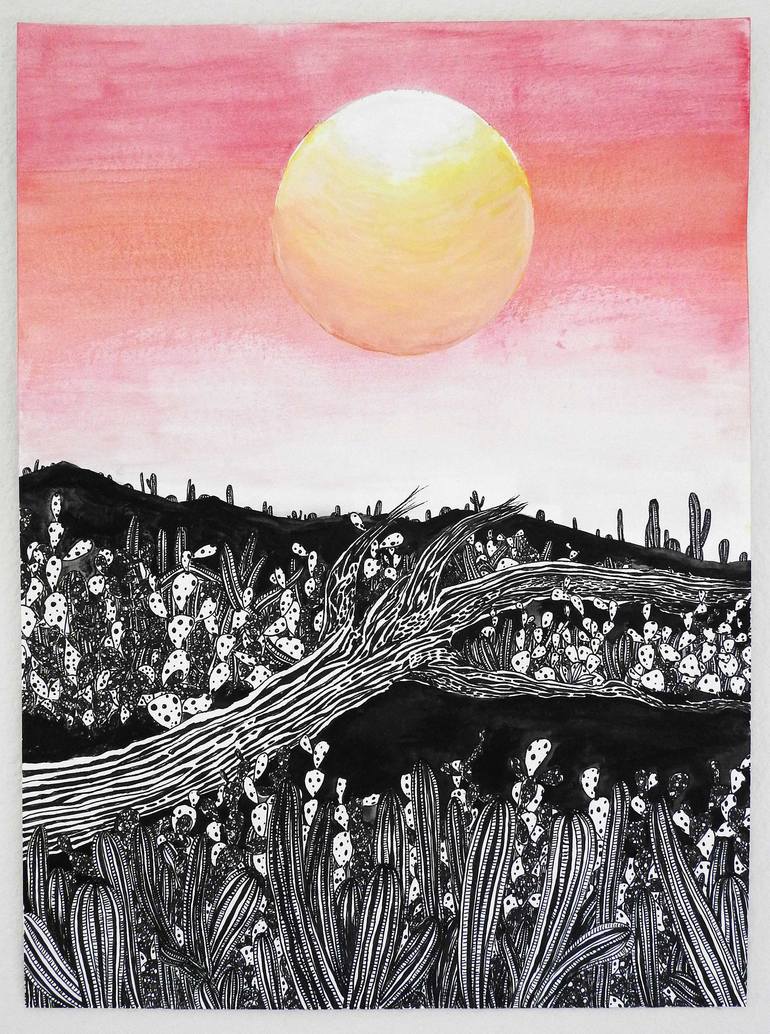 Original Illustration Landscape Drawing by Queena Limayo Hernández